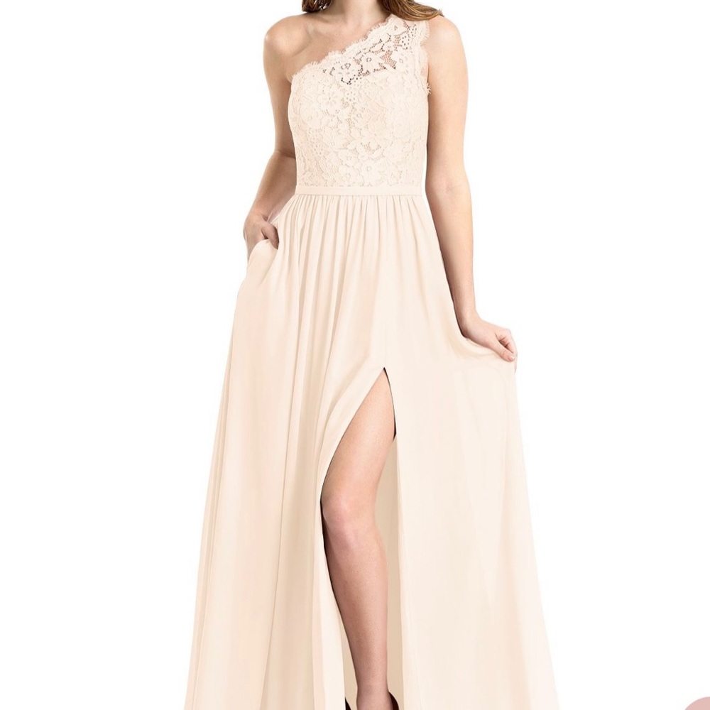 Azazie Demi Bridesmaid Dress - Rose Petal (VERY pale pink, almost cream/blush.)